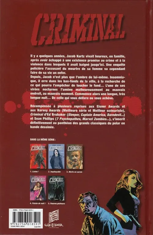 Verso de l'album Criminal Tome 4 Putain de nuit !