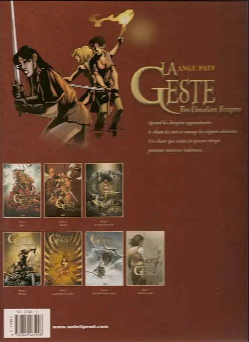 Verso de l'album La Geste des Chevaliers Dragons Tome 5 Les Jardins du Palais