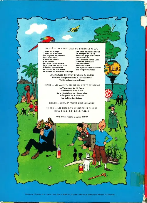 Verso de l'album Les Aventures de Jo, Zette et Jocko Tome 1 Le testament de M. Pump
