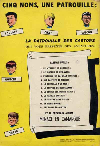Verso de l'album La Patrouille des Castors Tome 2 Le disparu de Ker-Aven