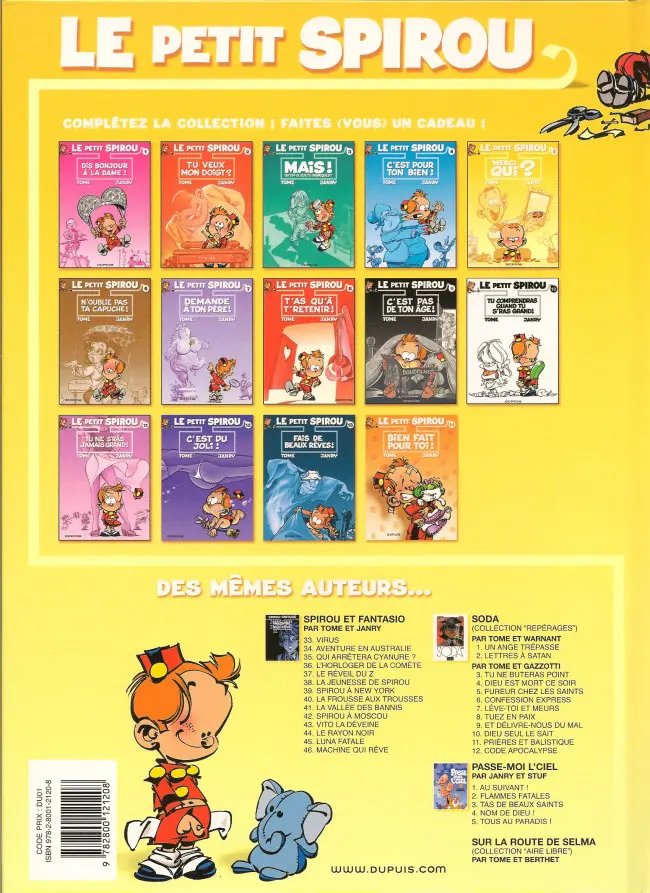 Verso de l'album Le Petit Spirou Tome 5 Merci qui ?