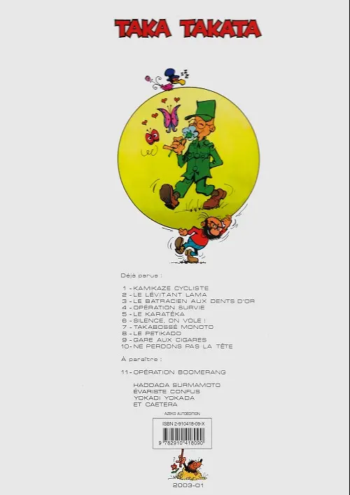 Verso de l'album Taka Takata Tome 5 Le Karatéka