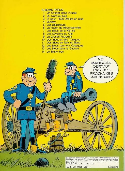 Verso de l'album Les Tuniques Bleues Tome 10 Des bleus et des tuniques