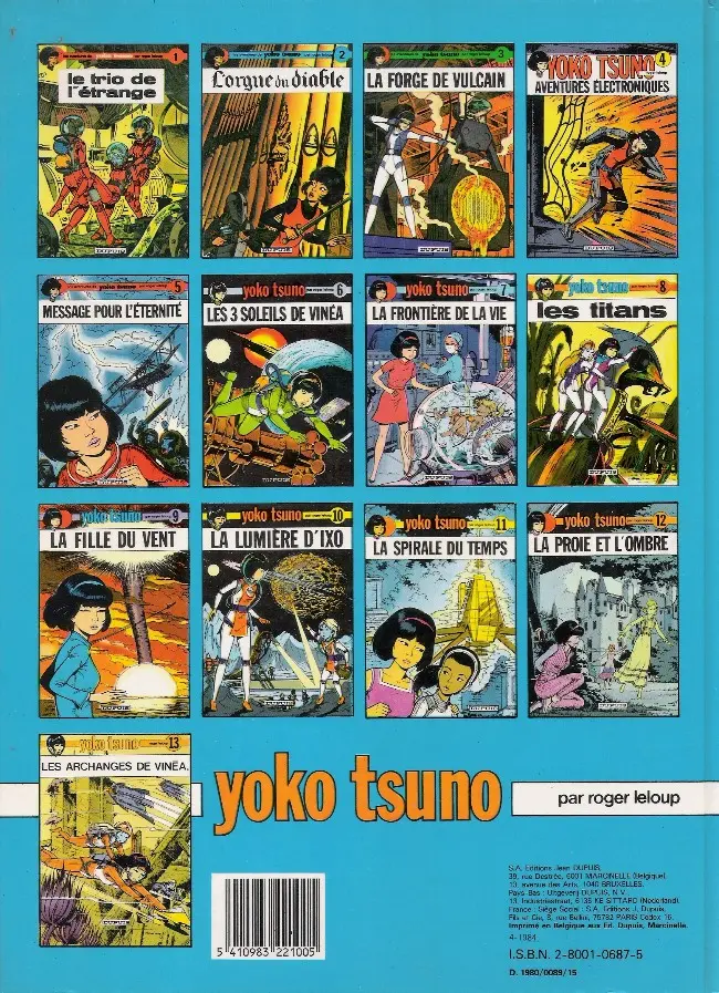 Verso de l'album Yoko Tsuno Tome 10 La lumière d'Ixo