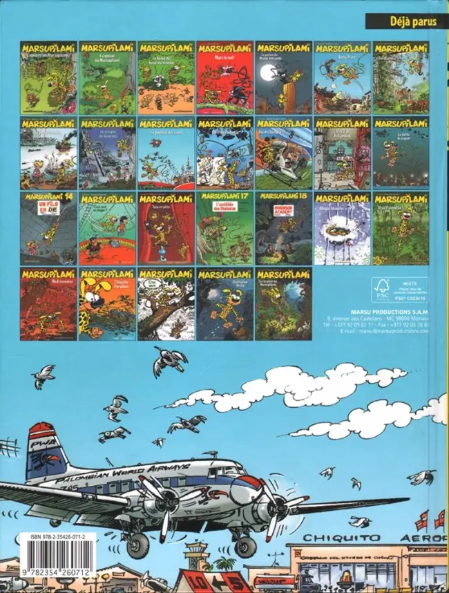 Verso de l'album Marsupilami Tome 25 Sur la piste du Marsupilami