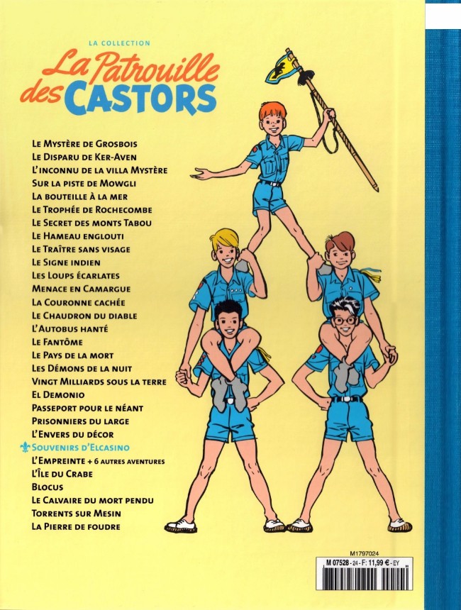 Verso de l'album La Patrouille des Castors La collection - Hachette Tome 24 Souvenirs d'Elcasino
