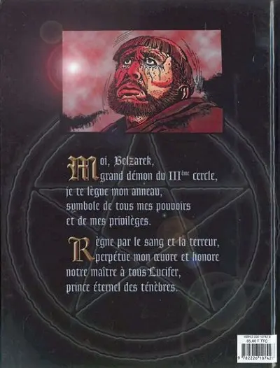 Verso de l'album Belzarek Tome 1 Au nom du père