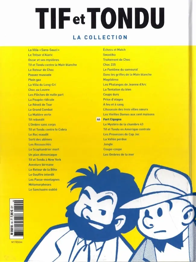 Verso de l'album Tif et Tondu La collection Tome 44 Fort Cigogne