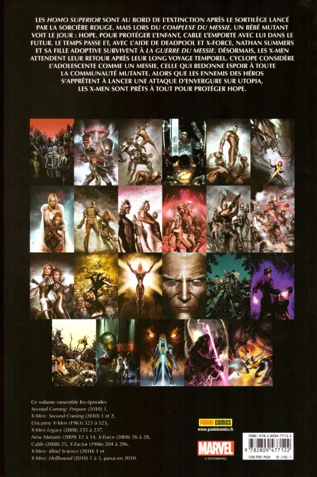 Verso de l'album X-Men - Trilogie du Messie Le Retour du Messie