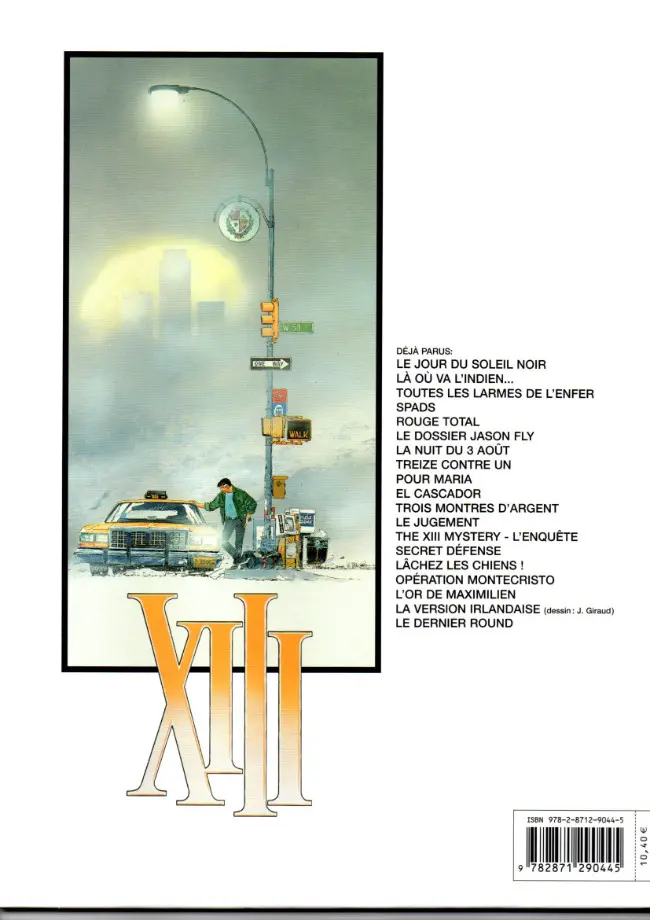 Verso de l'album XIII Tome 5 Rouge total