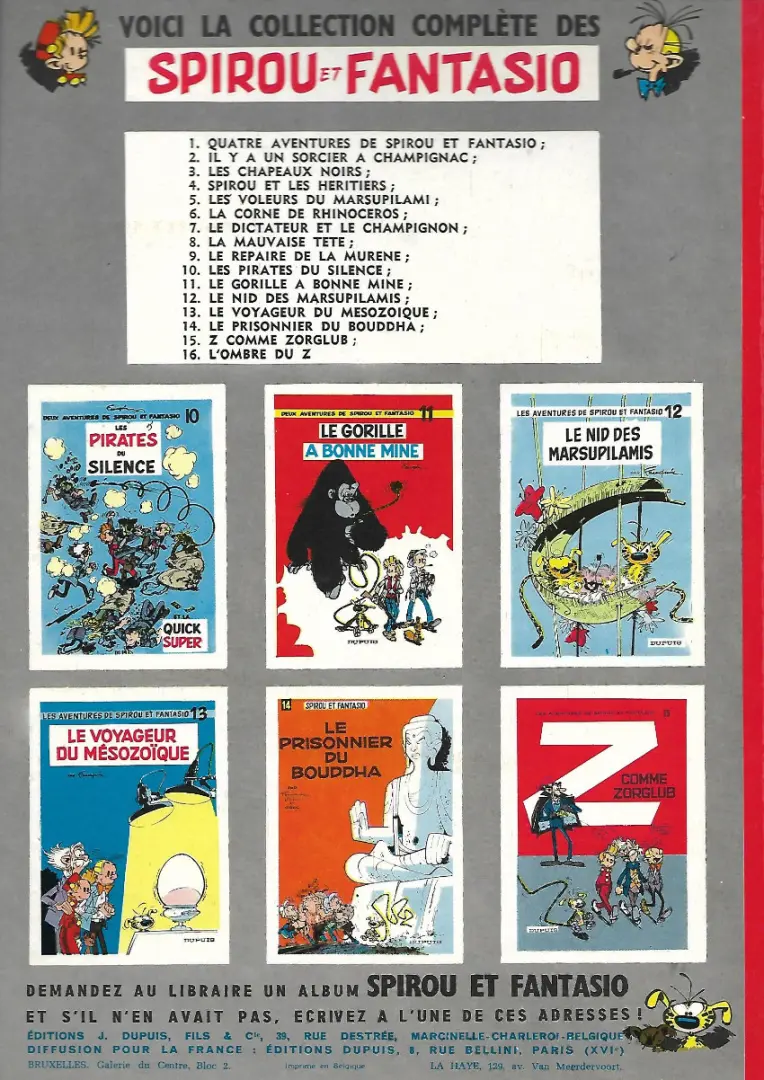 Verso de l'album Spirou et Fantasio Tome 7 le dictateur et le champignon