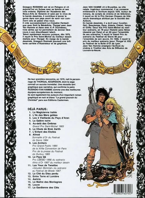 Verso de l'album Thorgal Tome 14 Aaricia