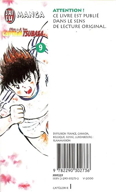 Verso de l'album Captain Tsubasa Tome 9 En route pour la finale !!