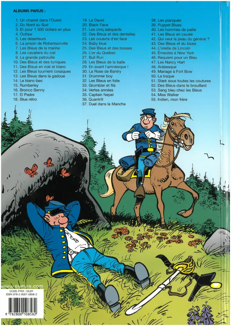 Verso de l'album Les Tuniques Bleues Tome 1 Un chariot dans l'Ouest