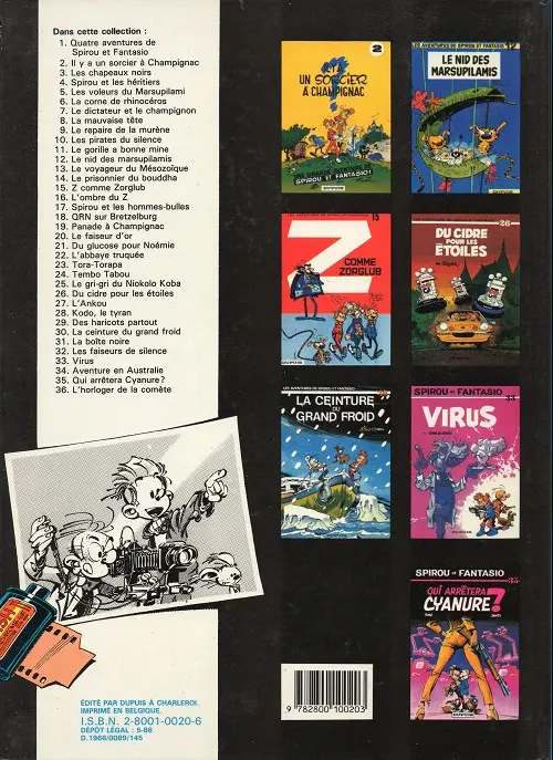 Verso de l'album Spirou et Fantasio Tome 18 QRN sur Bretzelburg