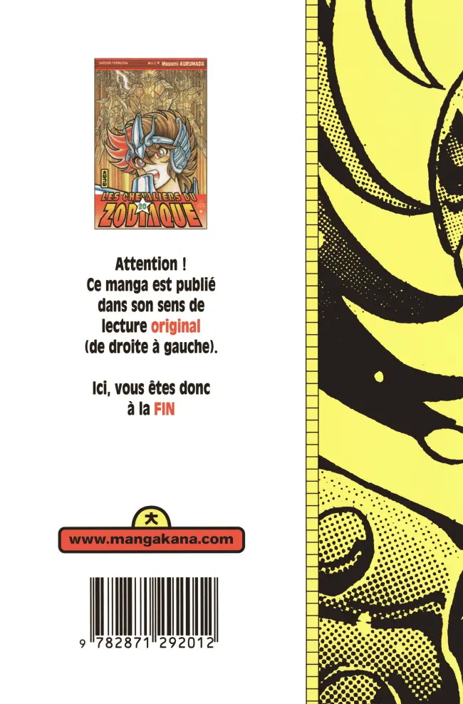 Verso de l'album Saint Seiya - Les Chevaliers du Zodiaque 20 Un combat à mort ! Les 12 Maisons