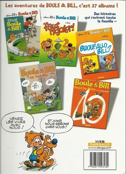 Verso de l'album Boule & Bill Tome 27 Bwouf Allo Bill ?