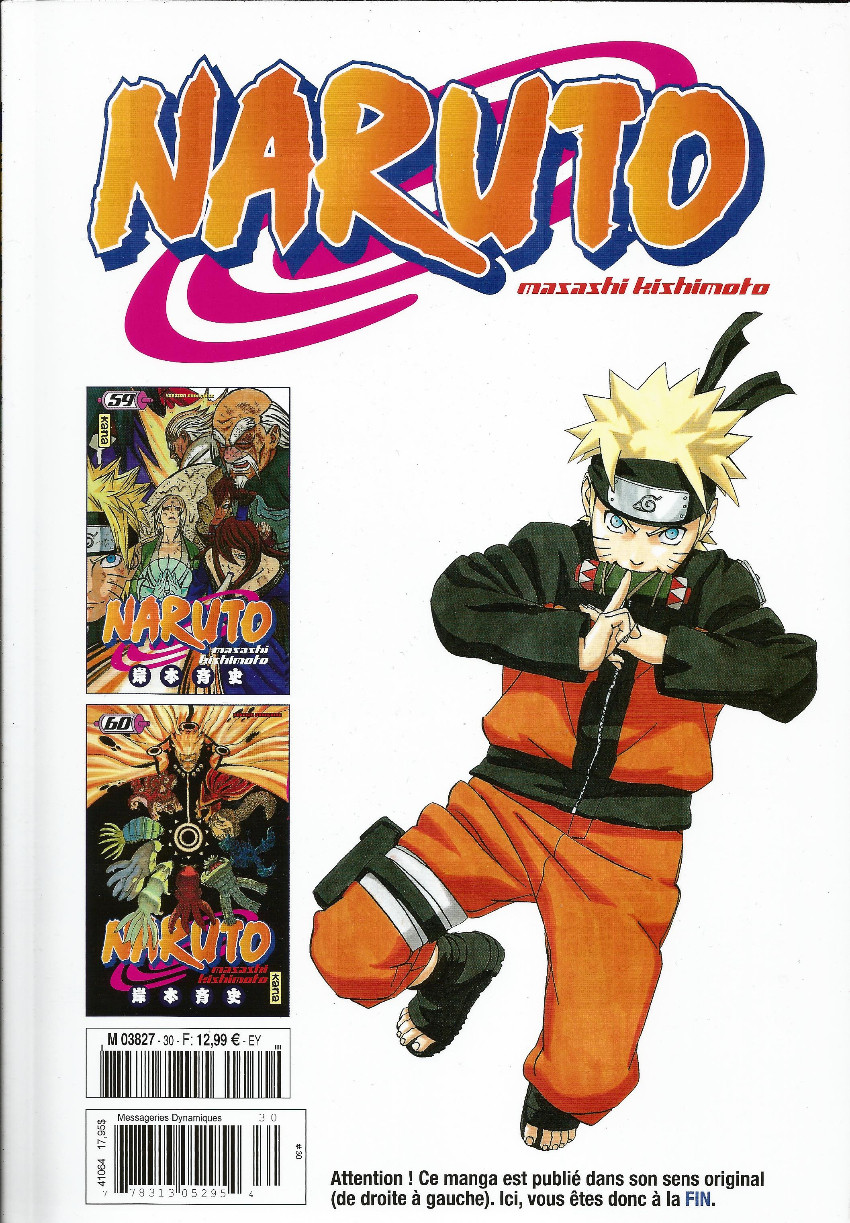Verso de l'album Naruto L'intégrale Tome 30
