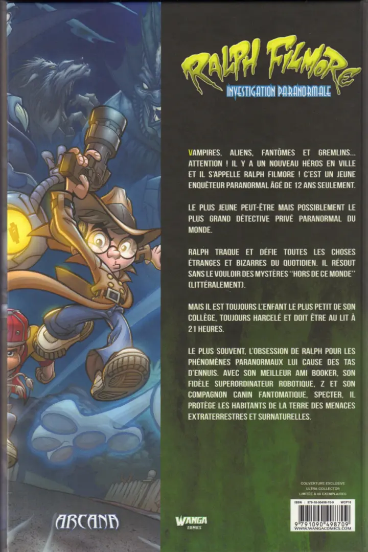 Verso de l'album Ralph Filmore Investigation Paranormale Tome 1 La Malédiction du Magicien