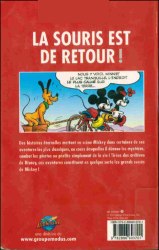 Verso de l'album BD Disney Tome 5 Mickey, histoires classiques