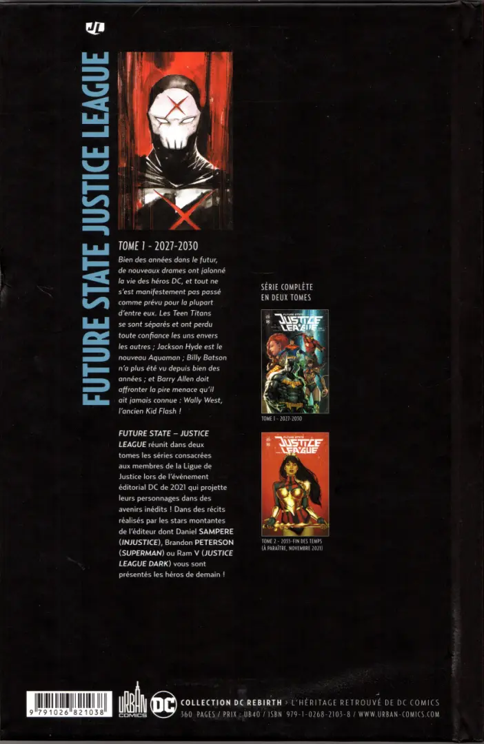 Verso de l'album Future State Justice League Tome 1 2027-2030