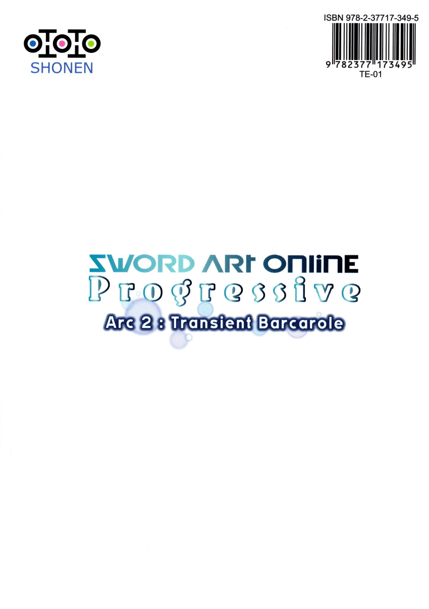 Verso de l'album Sword Art Online - Progressive - Arc 2 : Transient Barcarolle 002