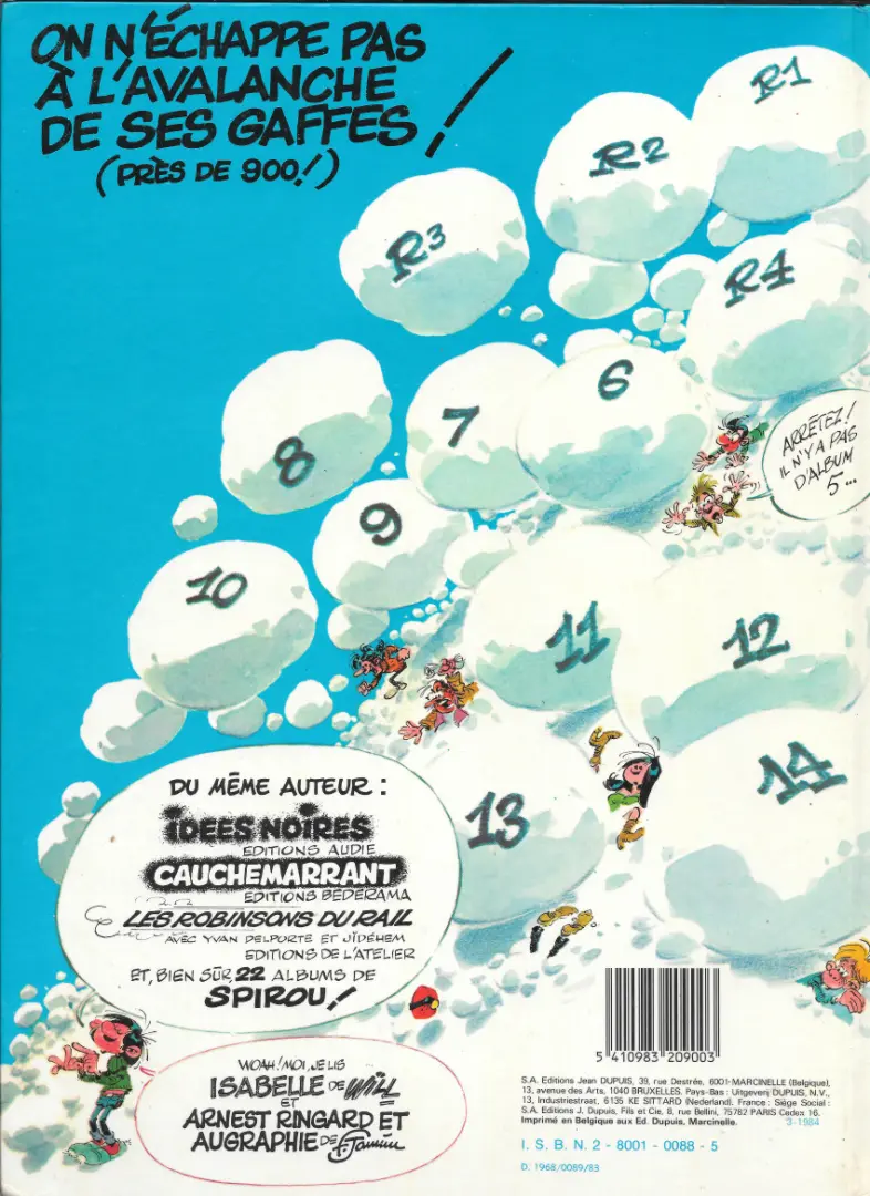 Verso de l'album Gaston Tome 6 Des gaffes et des dégâts
