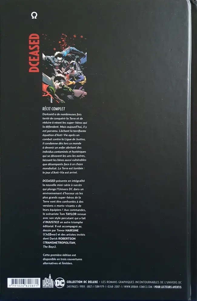 Verso de l'album DCeased 1