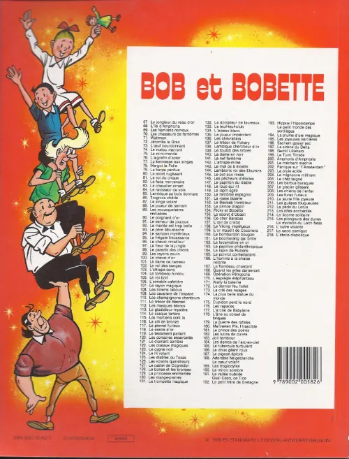 Verso de l'album Bob et Bobette Tome 104 Le tombeau hindou