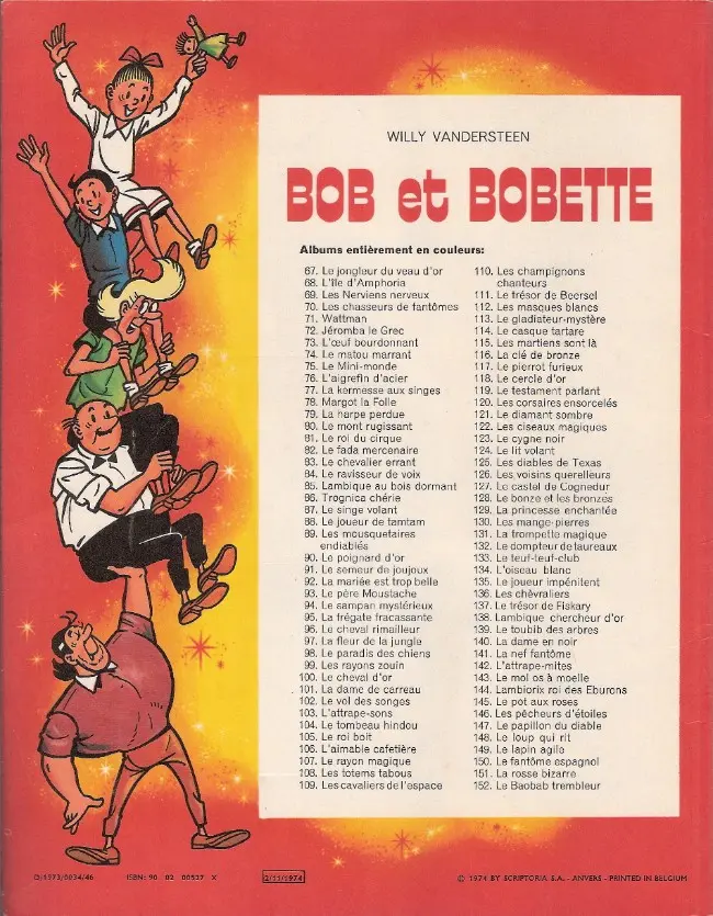 Verso de l'album Bob et Bobette Tome 140 La dame en noir