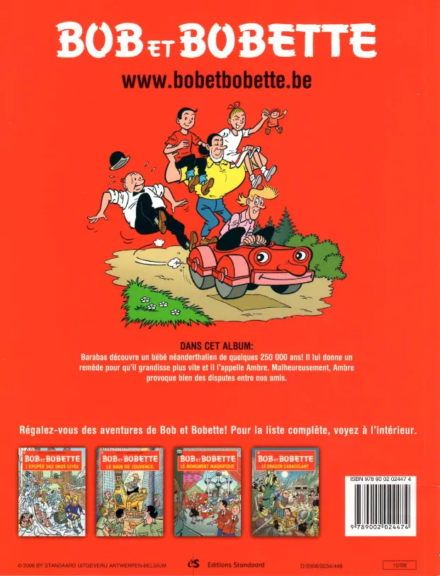 Verso de l'album Bob et Bobette Tome 259 Ambre