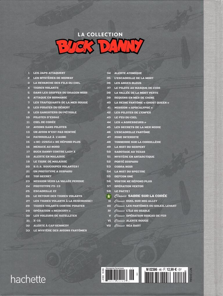 Verso de l'album Buck Danny La collection Tome 1 Sabre sur la corée