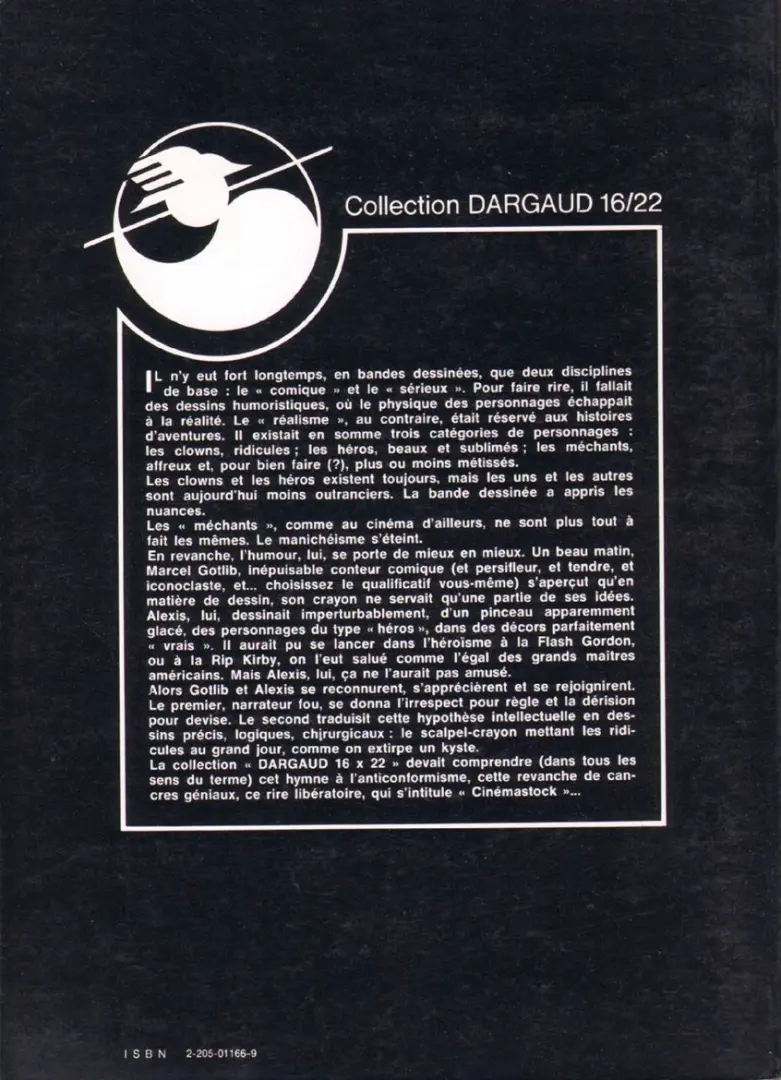 Verso de l'album Cinémastock Tome 1 (1re partie)