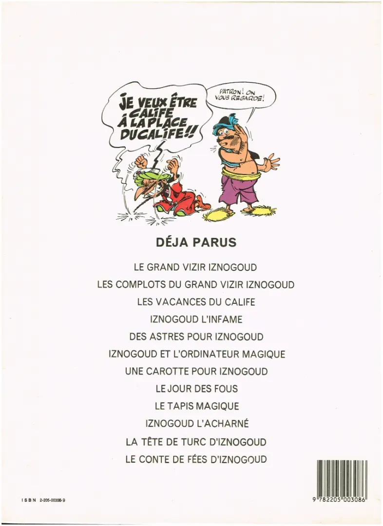 Verso de l'album Iznogoud Tome 3 Les vacances du Calife