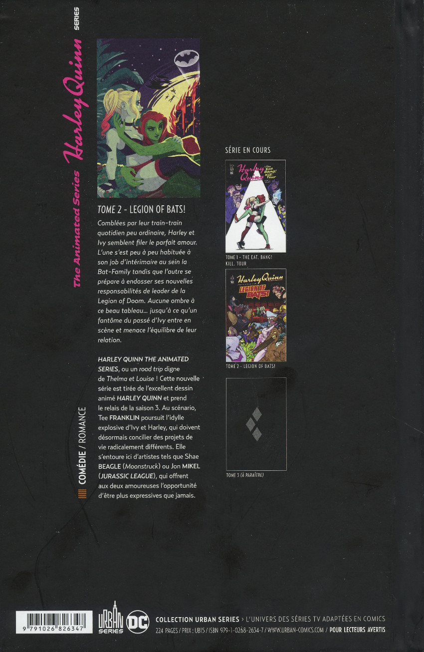 Verso de l'album Harley Quinn : The animated series 2 Legion of Bats !