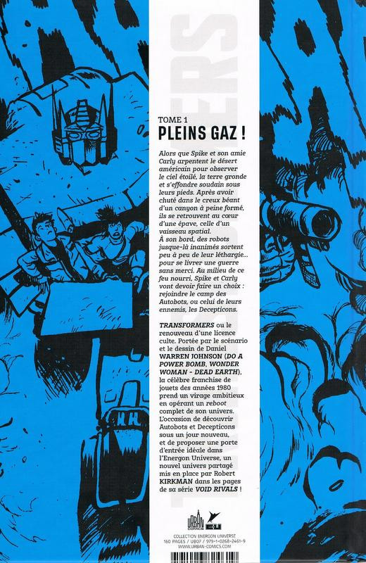 Verso de l'album Transformers Tome 1 Pleins gaz !