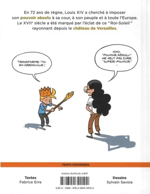 Verso de l'album Le Fil de l'Histoire 5 Louis XIV - Le Roi-Soleil