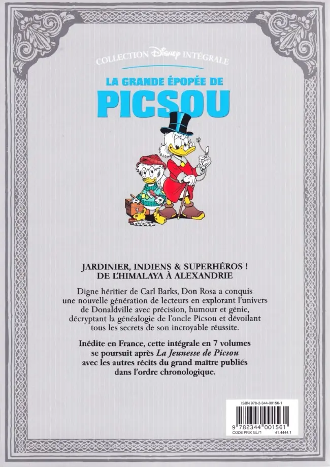 Verso de l'album La Grande Épopée de Picsou Tome IV Trésor sous cloche et autres histoires