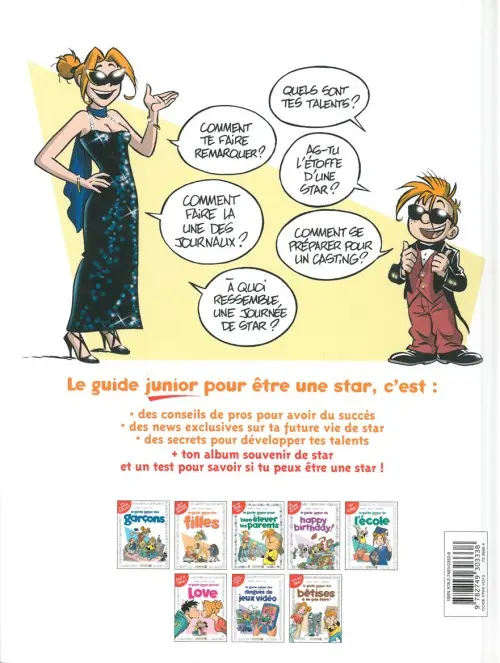 Verso de l'album Les guides junior Tome 9 Le guide junior pour être une star
