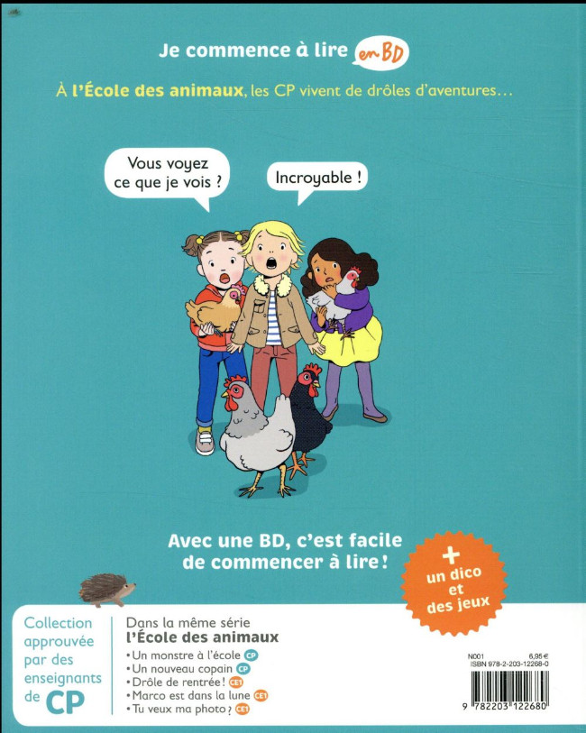 Verso de l'album Je commence à lire en BD CP Tome 3 Pagaille à l'école