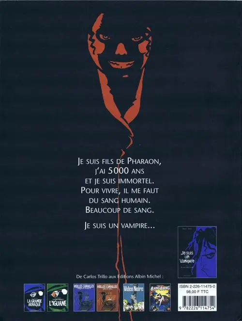 Verso de l'album Je suis un Vampire Tome 2 La Malédiction