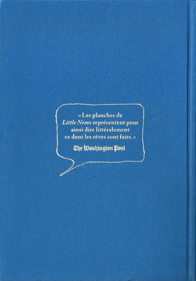 Verso de l'album Les Aventure aériennes de Little Nemo Les aventures aériennes de Little Nemo