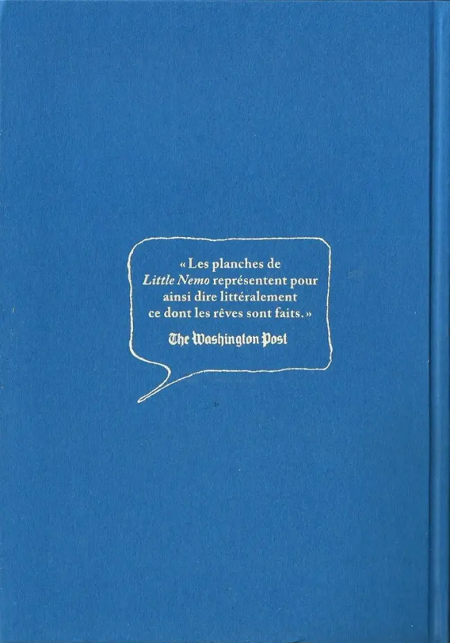 Verso de l'album Les Aventure aériennes de Little Nemo Les aventures aériennes de Little Nemo