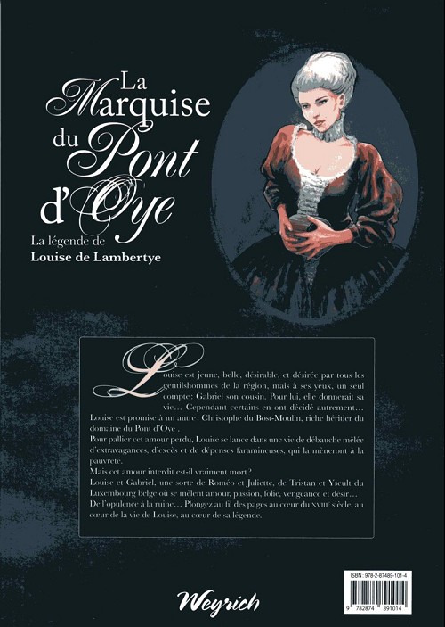 Verso de l'album La Marquise du Pont d'Oye La légende de Louise de Lambertye