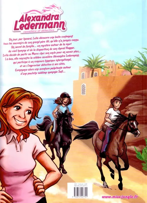 Verso de l'album Alexandra Ledermann - Cavalière et Détective Tome 1 La pouliche du désert