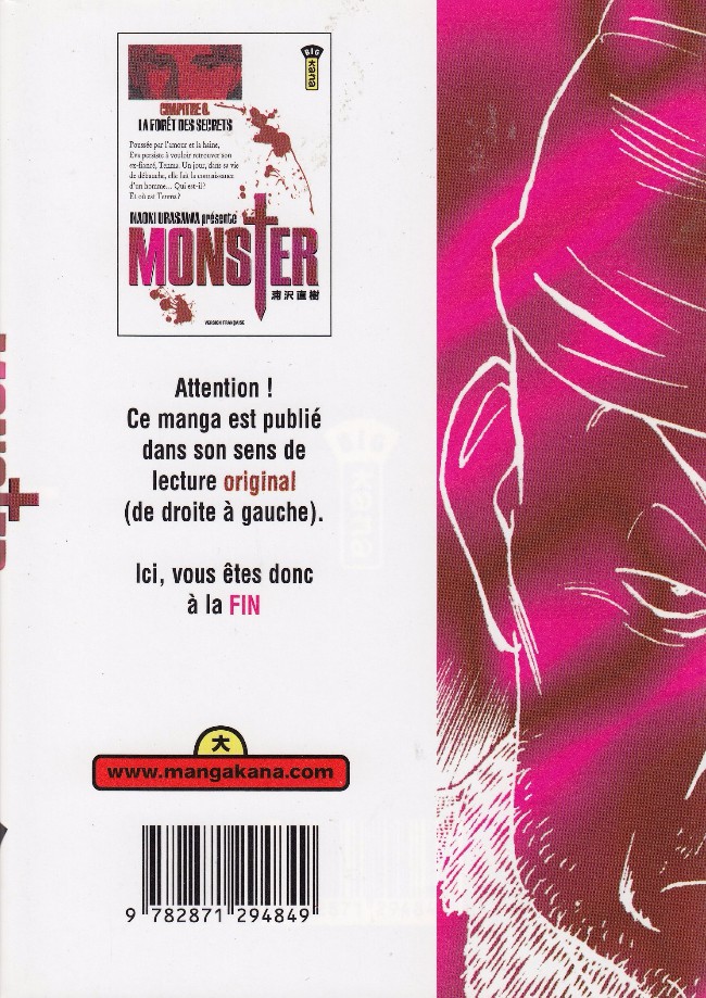 Verso de l'album Monster Chapitre 6 La forêt des secrets