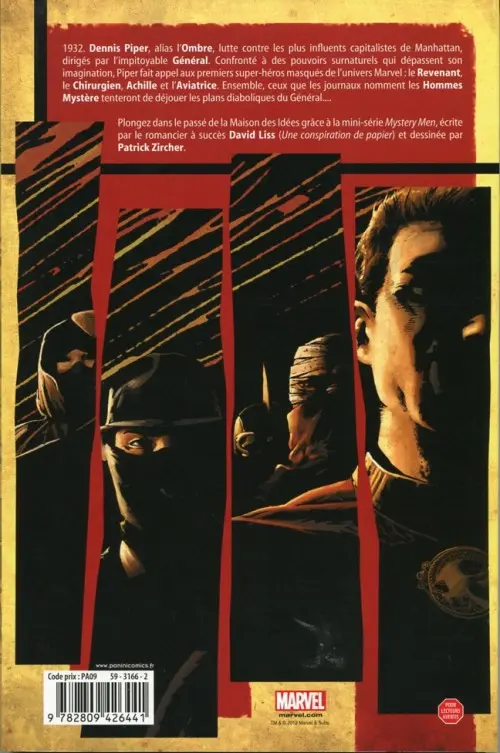 Verso de l'album Mystery Men La Grande Dépression