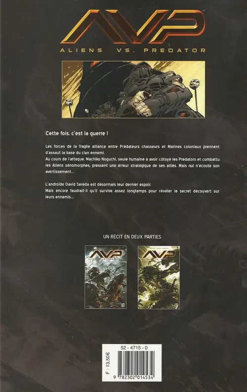 Verso de l'album Aliens Vs. Predator 2 Troisième guerre des mondes