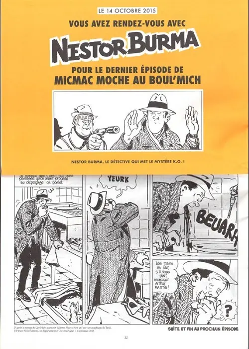 Verso de l'album Nestor Burma Micmac moche au Boul'Mich numéro 2