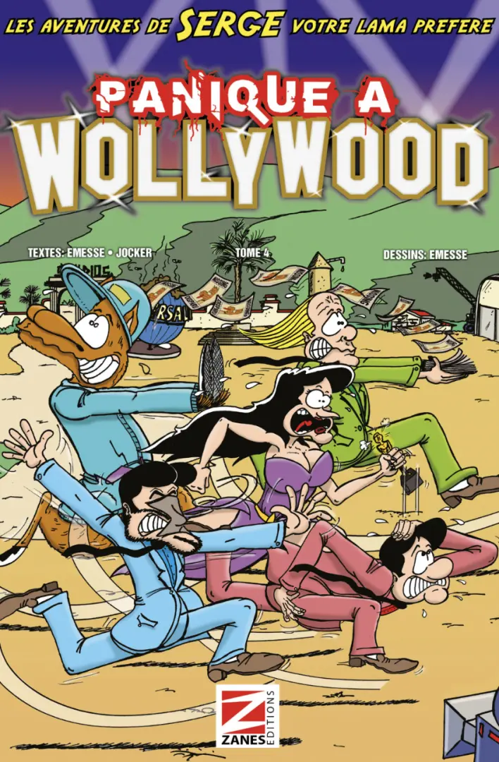 Couverture de l'album Les aventures de Serge votre Lama préféré Tome 4 Panique à Wollywood